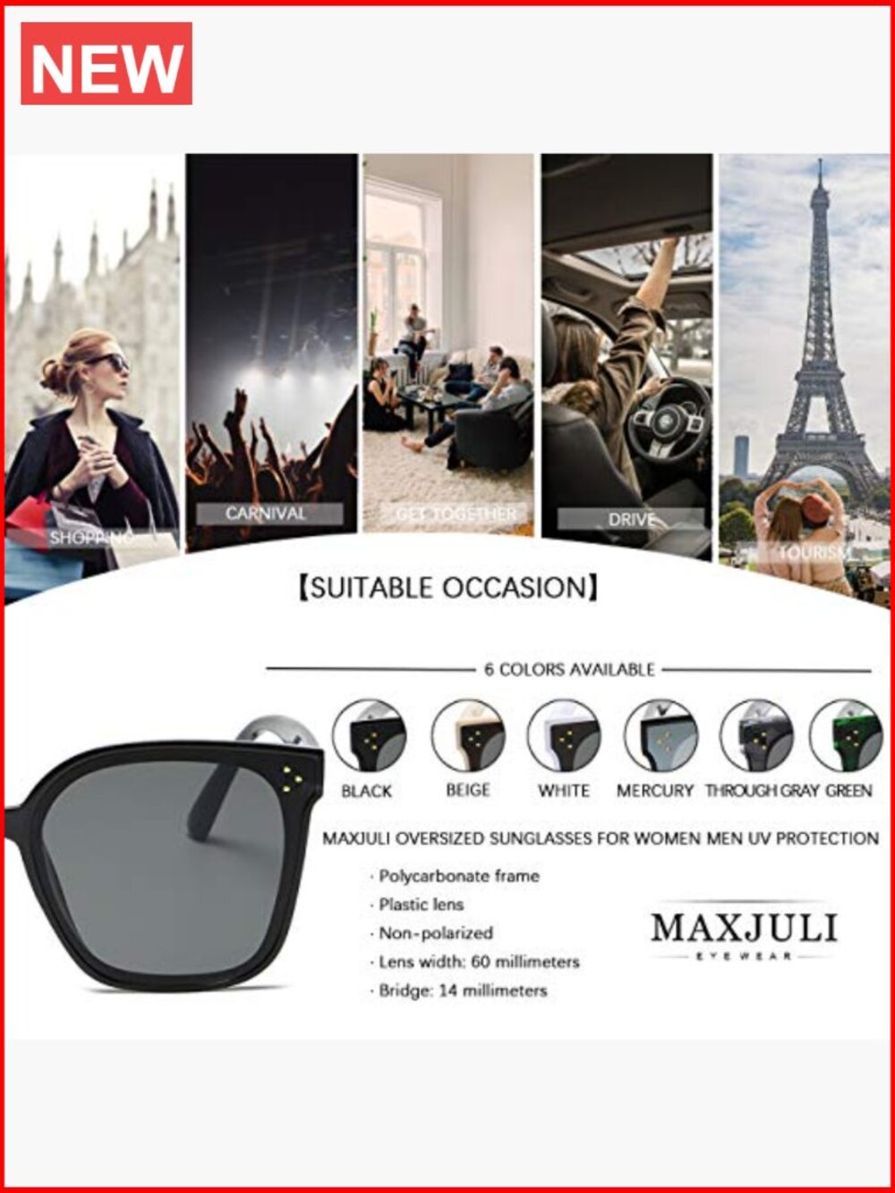 Oversized Polarized Sunglasses Uv400 Protection Retro Wrap Around View 6
